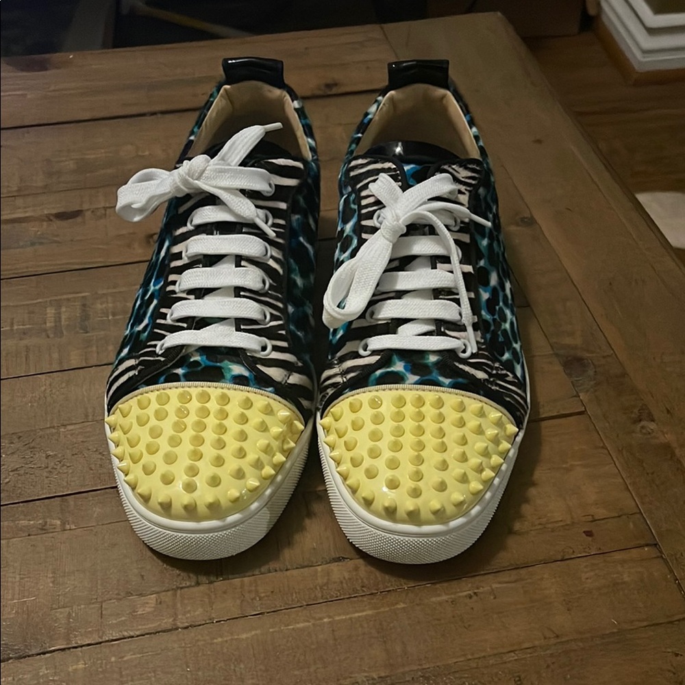 Christian Louboutin Multicolor Calf Hair Junior Spike Sneakers